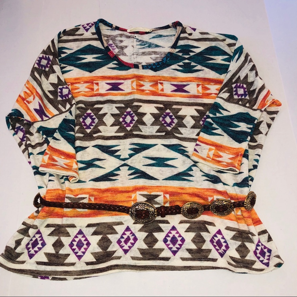 Aztec Print Dolman Top